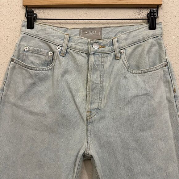 EVERLANE 90s Cheeky Jeans Light Blue Denim Cotton High Rise Cropped - Picture 4 of 14